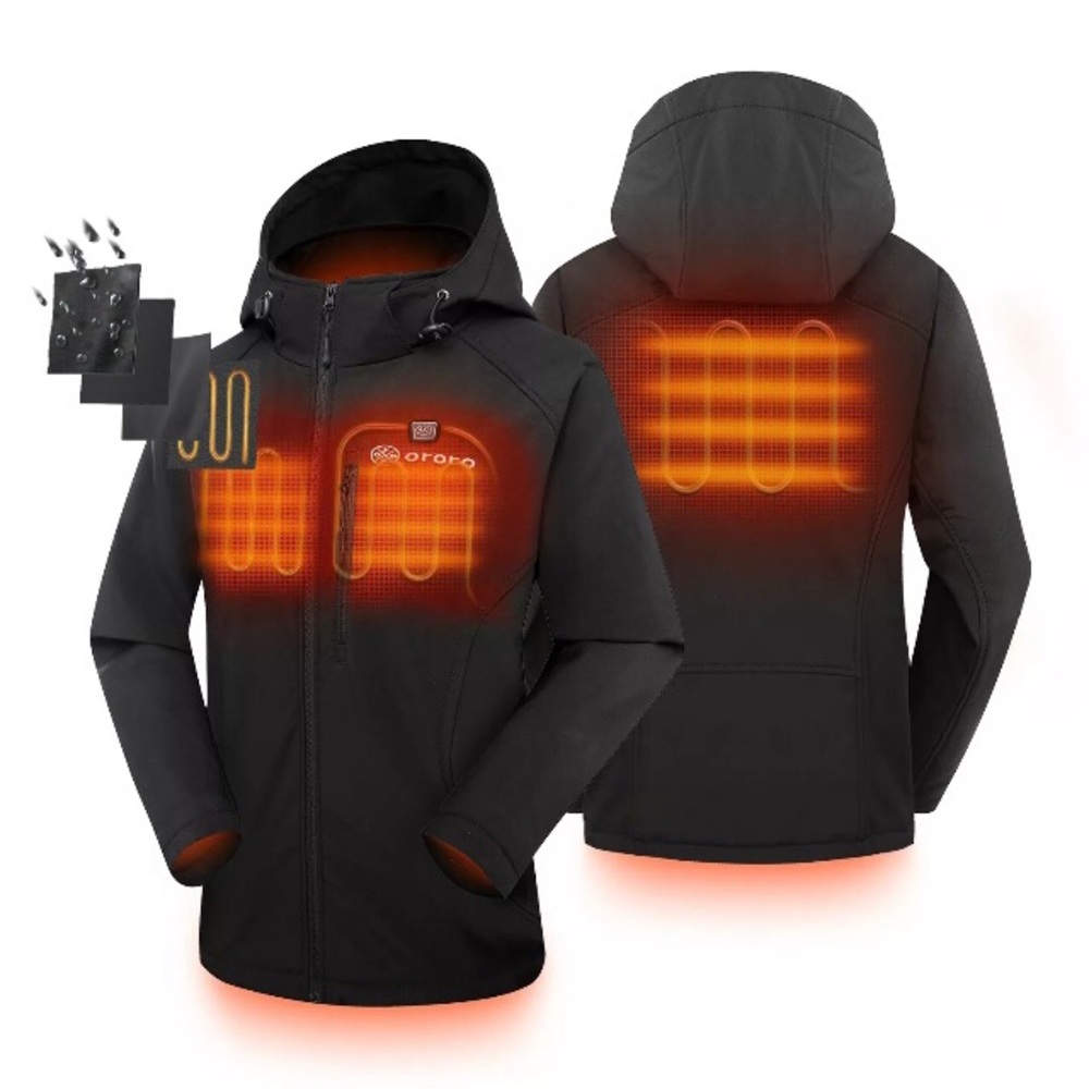 ORORO Pre-Owned Women's Heated Jacket with Battery Pack and Detachable Hood.